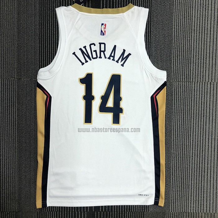 Camiseta New Orleans Pelicans Brandon Ingram NO 14 Association Blanco